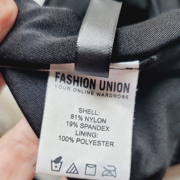 Fashion Union Swimwear Halter Triangle Bikini Top Black XS NEW - Picture 4 of 5